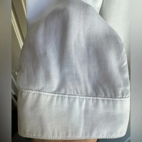 Cloth & Stone for Anthropology white button up Frayed Ruffle Western top Sz M - Picture 5 of 7